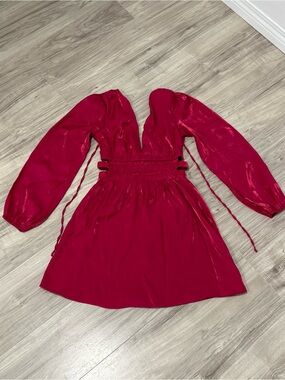 Y2K Woman’s Vintage Heart & Heels Long-Sleeve Pink Party Dress S